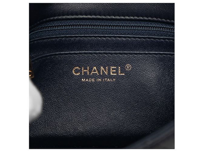 Chanel Blue Mini Rectangular Classic Lambskin Single Flap Blu navy - vista 5