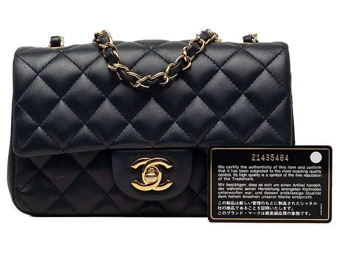 Chanel Blue Mini Rectangular Classic Lambskin Single Flap Blu navy - vista 8