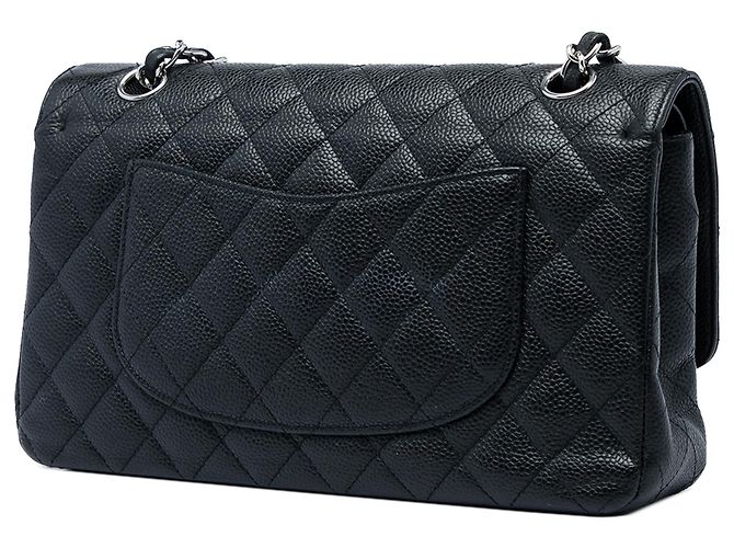 Chanel Black Medium Classic Caviar Double Flap Nero - vista 2