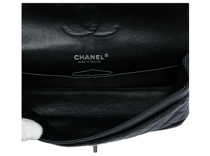 Chanel Black Medium Classic Caviar Double Flap Nero - vista 4