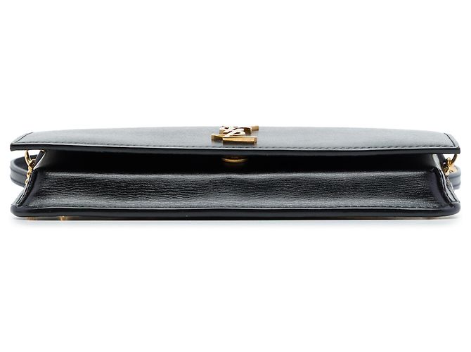 Portafoglio a catena Kate in pelle nera monogram Saint Laurent Nero - vista 3