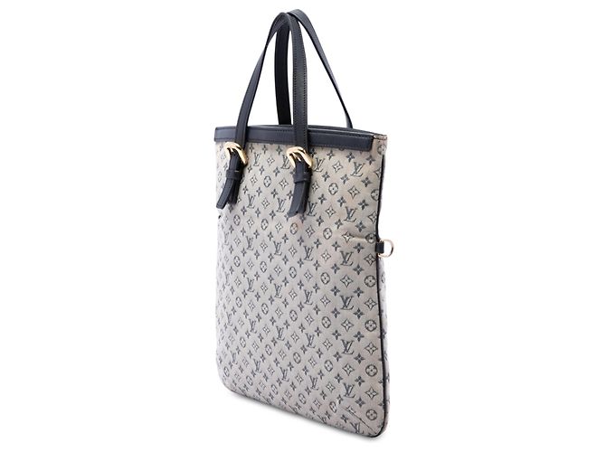 Louis Vuitton Gray Monogram Mini Lin Francoise Marrone Blu navy - vista 2