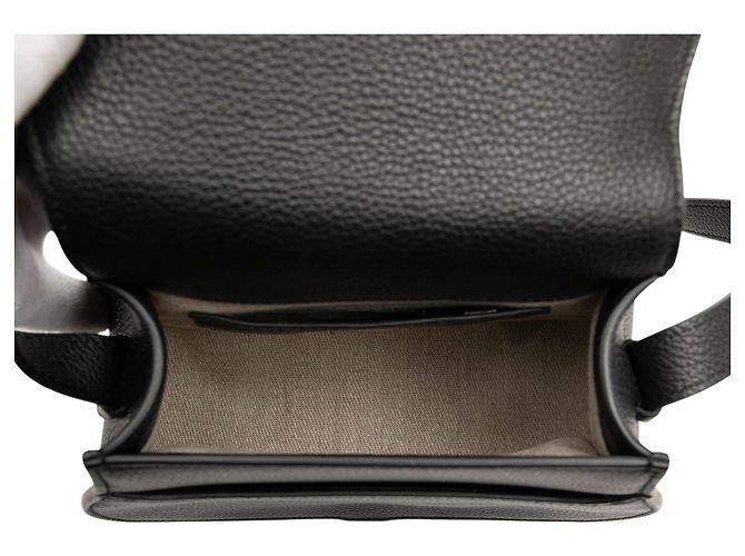 Chloé Marcie Saddle Crossbody in pelle grana piccola nera Small Nero - vista 4