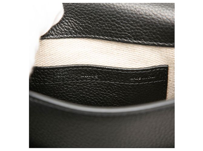 Chloé Marcie Saddle Crossbody in pelle grana piccola nera Small Nero - vista 5
