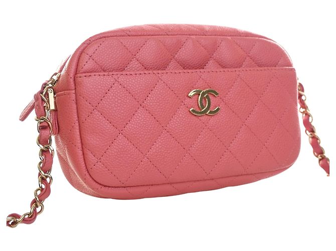 Chanel Small CC gesteppte Caviar Camera Bag in Rosa Pink - Ansicht 13