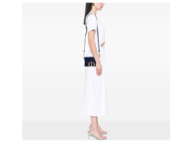 Borsa 30 Montaigne Dior in pelle blu Blu navy - vista 5