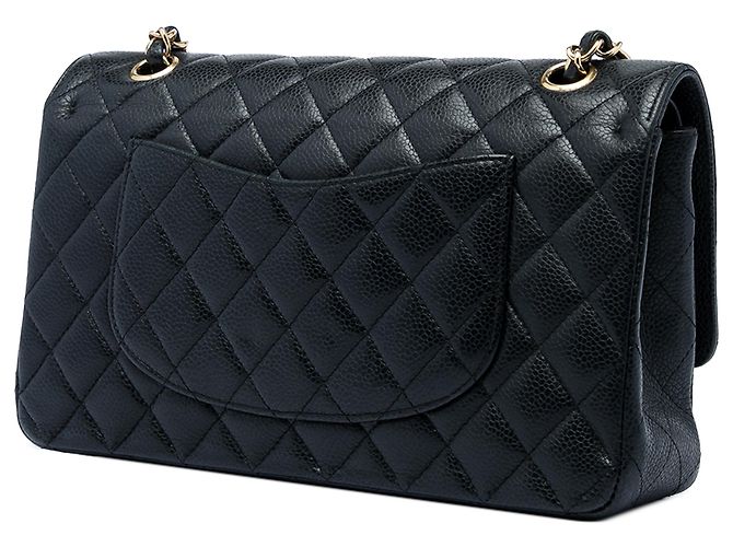 Chanel Black Medium Classic Caviar Double Flap Nero - vista 2