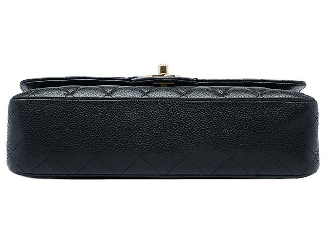 Chanel Black Medium Classic Caviar Double Flap Nero - vista 3
