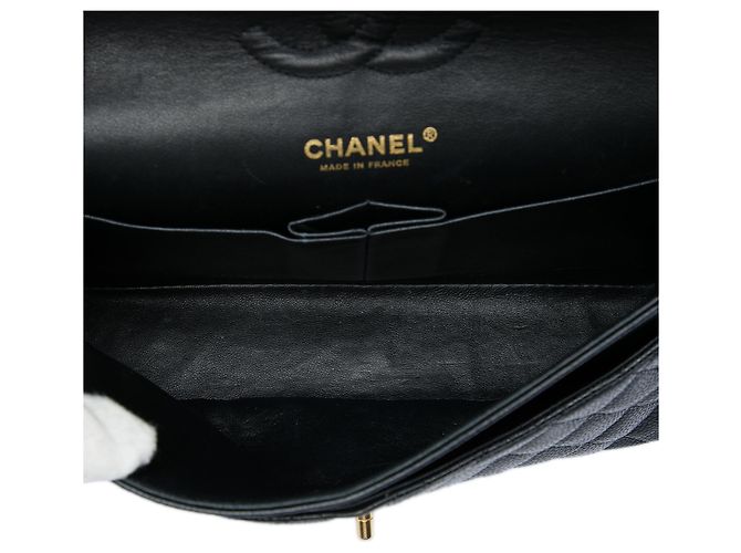 Chanel Black Medium Classic Caviar Double Flap Nero - vista 4