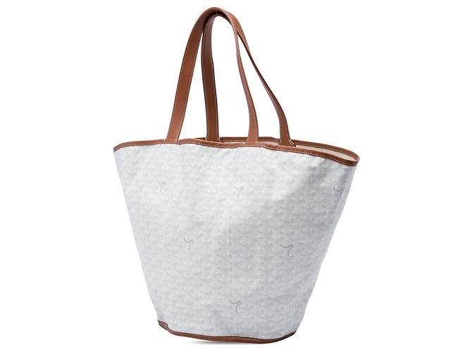 Tote Belharra reversibile in Goyardine bianca Goyard Bianco - vista 2