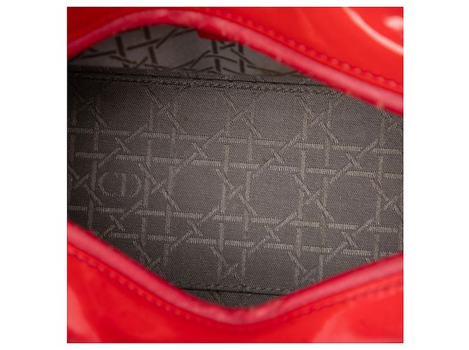 Dior Red Medium Patent Cannage Lady Dior Rosso - vista 4