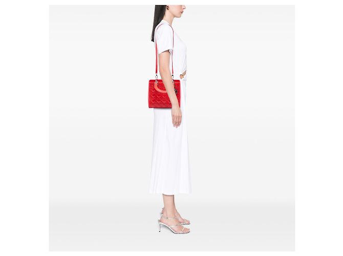 Dior Red Medium Patent Cannage Lady Dior Rosso - vista 6