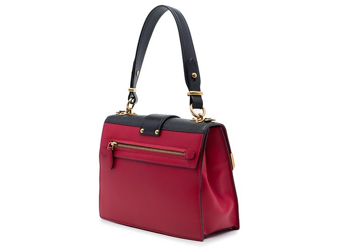 Borsa Satchel Prada Cahier in vitello City con rifiniture in Saffiano rosso - vista 2