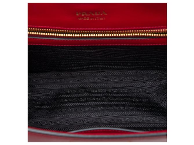 Borsa Satchel Prada Cahier in vitello City con rifiniture in Saffiano rosso - vista 4