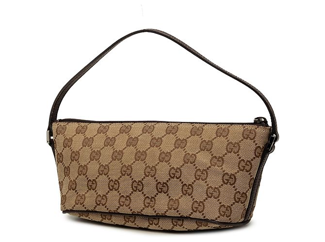 Gucci Beige GG Canvas Boat - vista 2