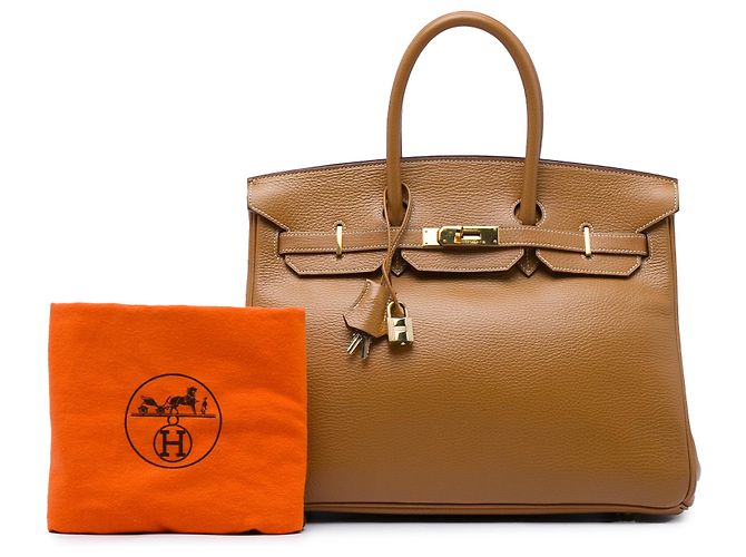 Hermès Brown Togo Birkin Retourne 35 Marrone Cammello - vista 7