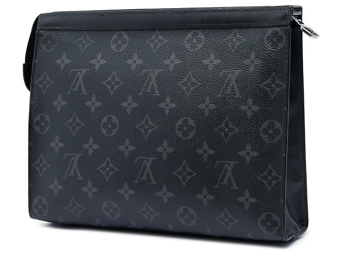 Louis Vuitton Black Monogram Eclipse Pochette Voyage MM Nero - vista 2