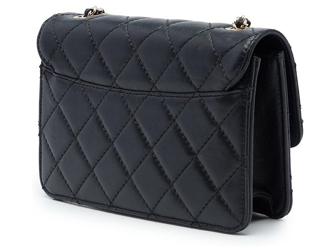 Chanel Black Mini Sheepskin Beauty Lock Flap Nero - vista 2
