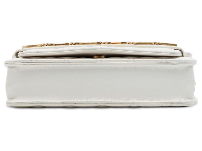 Chanel White Quilted Calfskin Enchained Flap Wallet on Chain - view 3