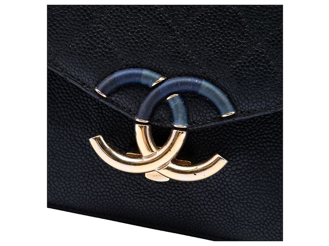 Chanel Black Paris Cuba Medium Quilted Caviar Thread Around Flap Nero - vista 5