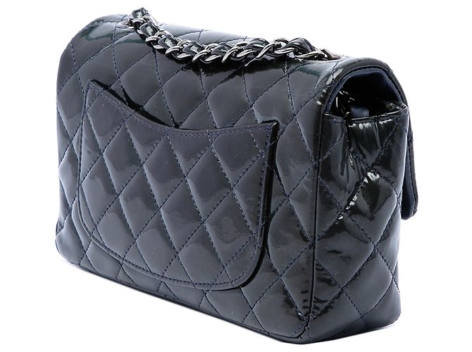 Chanel Blue Mini Rectangular Classic Patent Single Flap Blu navy - vista 2