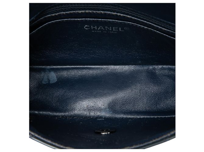Chanel Blue Mini Rectangular Classic Patent Single Flap Blu navy - vista 4