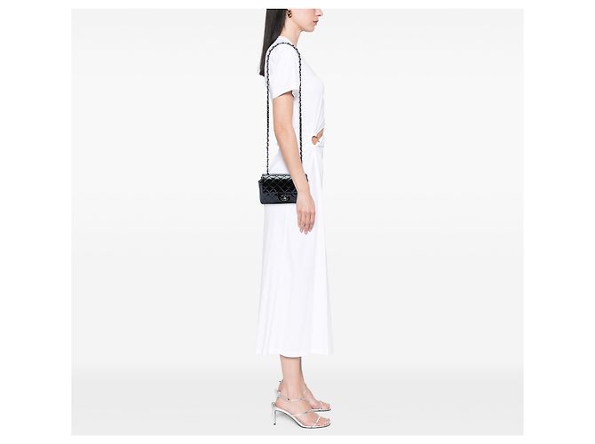 Chanel Blue Mini Rectangular Classic Patent Single Flap Blu navy - vista 6