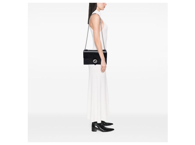 Gucci Black Medium Leather Dollar Interlocking G Crossbody - view 6