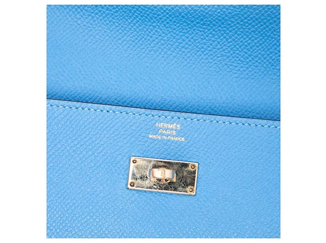 Hermès Blue Epsom Kelly Longue Wallet - view 5