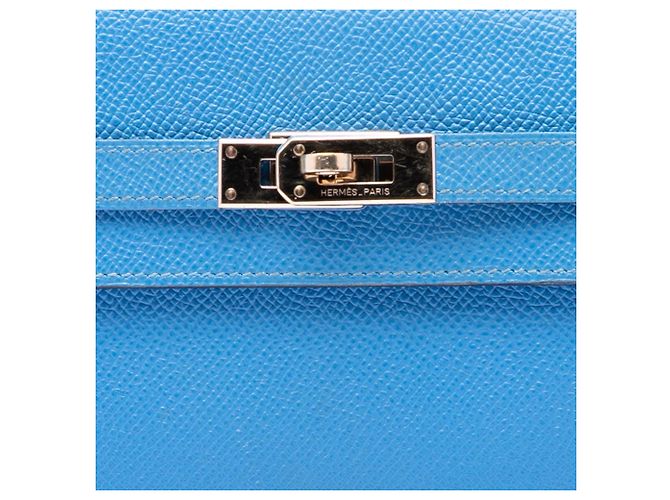 Hermès Blue Epsom Kelly Longue Wallet - view 6