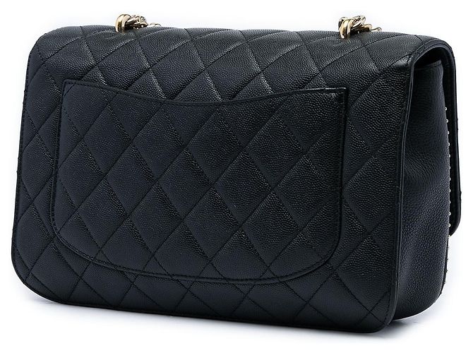 Chanel Black Large CC Quilted Caviar Studded Single Flap Nero - vista 2