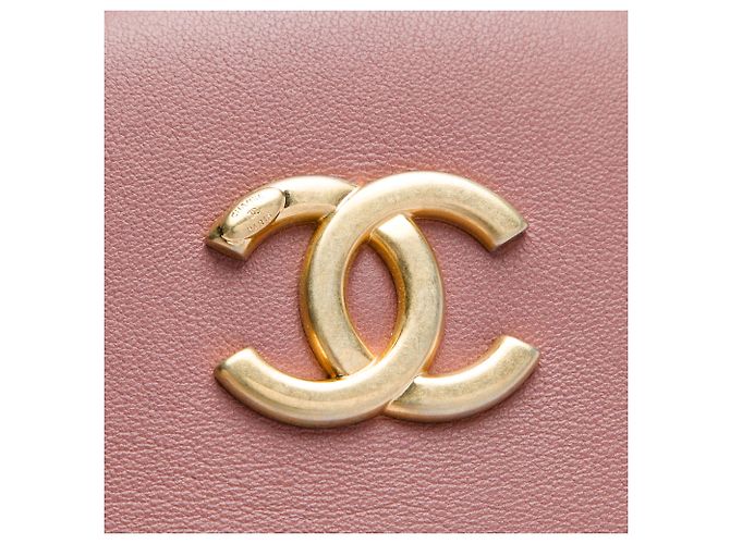 Chanel Pink Chevron Lambskin Round As Earth Crossbody Rosa - vista 5