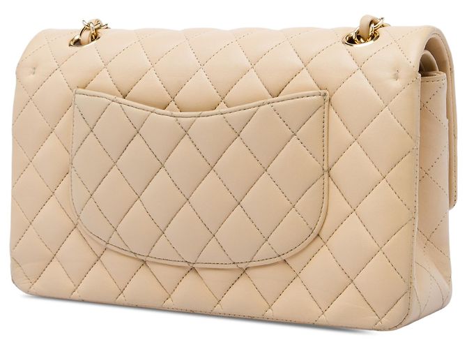 Chanel Beige Medium Classic Lambskin Double Flap - vista 2
