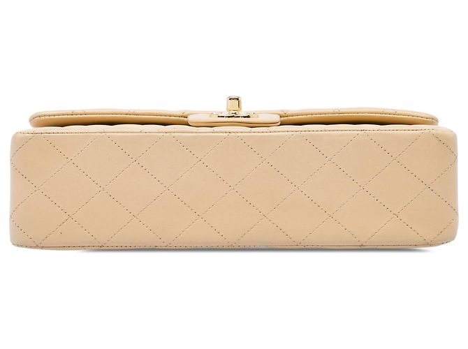 Chanel Beige Medium Classic Lambskin Double Flap - vista 3
