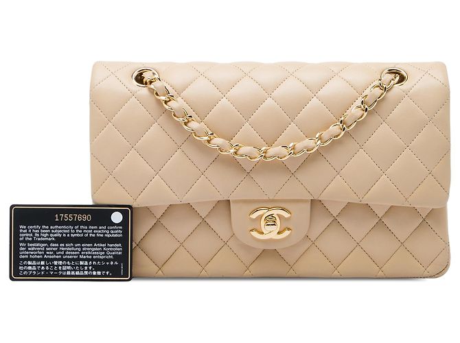 Chanel Beige Medium Classic Lambskin Double Flap - vista 6