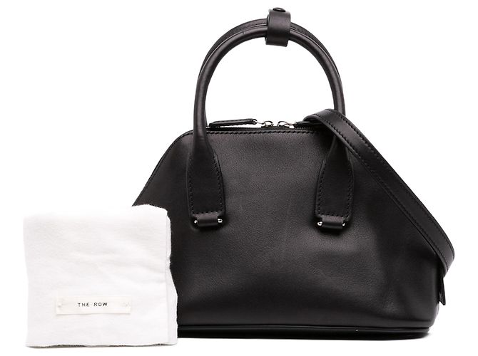 The Row Borsa Devon Saddle Mini in vitello nero - vista 7