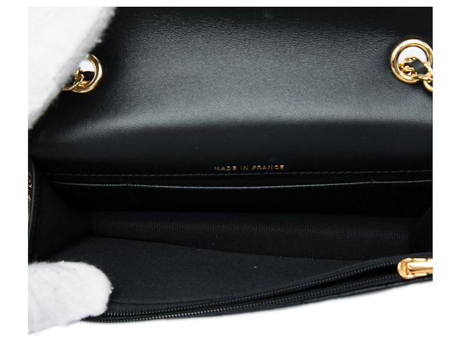 Chanel Coco Casino Handyhalter mit Kette aus schwarzem gestepptem Lammleder - Ansicht 4