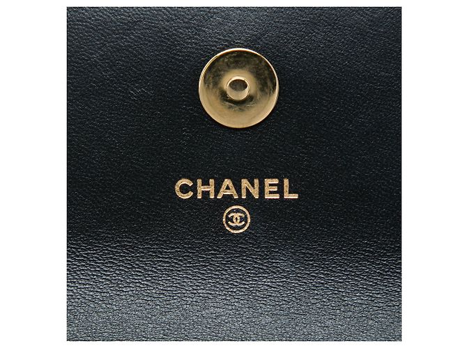 Chanel Coco Casino Handyhalter mit Kette aus schwarzem gestepptem Lammleder - Ansicht 5