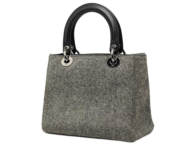 Dior Gray Medium Tweed Lady Dior Marrone - vista 2