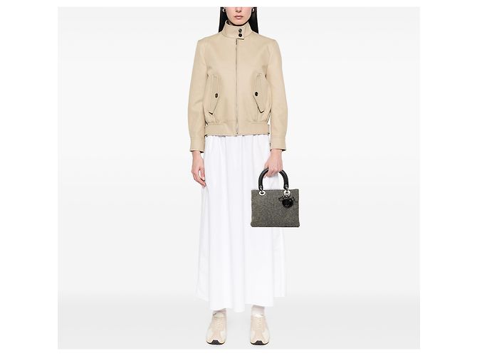 Dior Gray Medium Tweed Lady Dior Marrone - vista 6