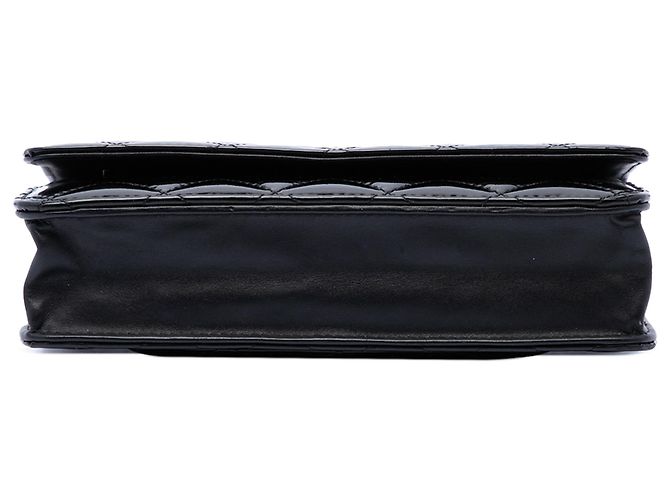 Wallet On Chain Portafoglio con catena Chanel Black CC Quilted Patent Nero - vista 3