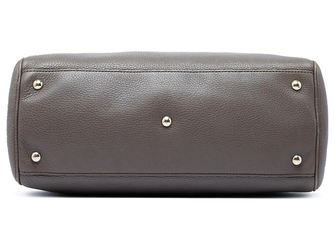 Borsa Gucci Bamboo Shopper media in pelle di vitello marrone - vista 3