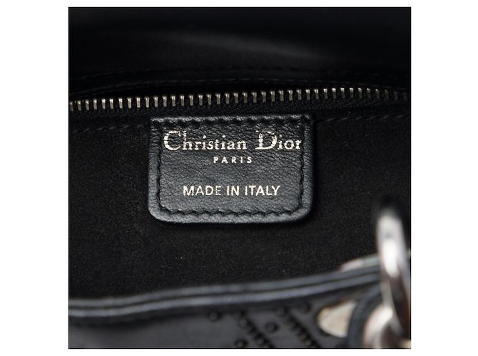 Dior Mini Lady Dior in pelle di vitello Cannage borchiata nera Nero - vista 5