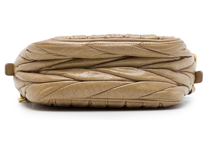 Borsa Camera Miu Miu in Nappa Matelassé Beige - vista 3