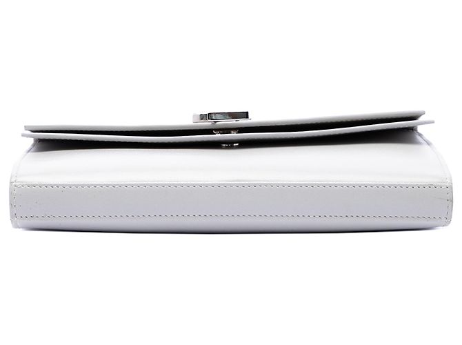 Saint Laurent Sulpice Wallet on Chain aus grauem Leder mit Monogramm Braun - Ansicht 3