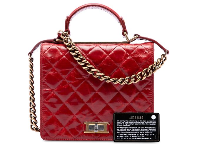 Chanel Red Large Quilted Glazed Calfskin Reissue 2.55 Rita Top Handle Flap - view 7