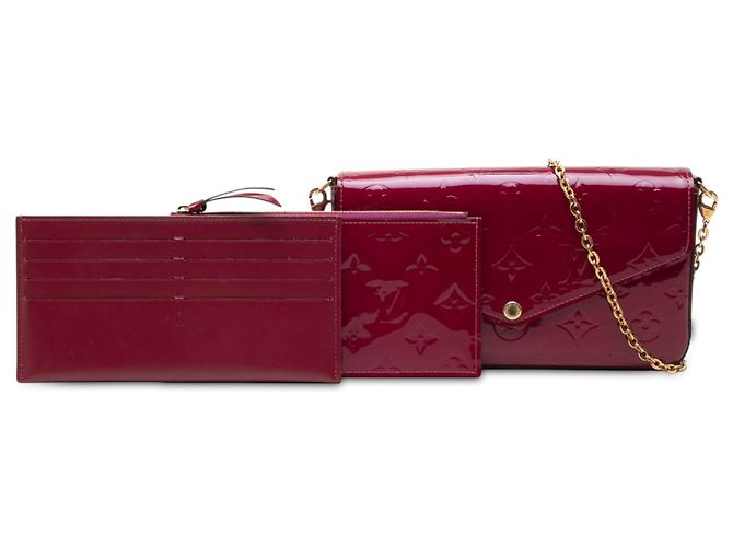 Louis Vuitton Pink Monogram Vernis Pochette Felicie Rosa - vista 7