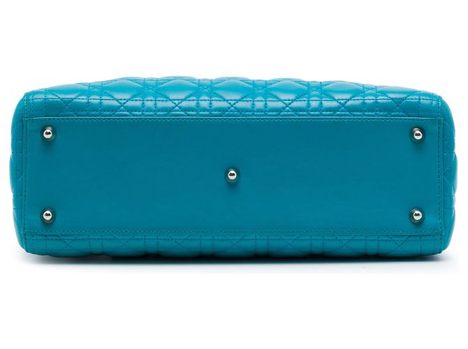 Dior Blue Large Lambskin Cannage Lady Dior Turchese - vista 3