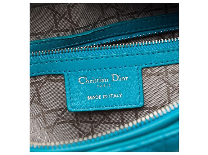 Dior Blue Large Lambskin Cannage Lady Dior Turchese - vista 5