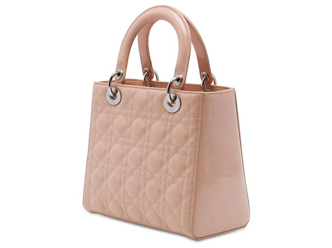 Dior Pink Medium Patent Cannage Lady Dior Rosa - vista 2